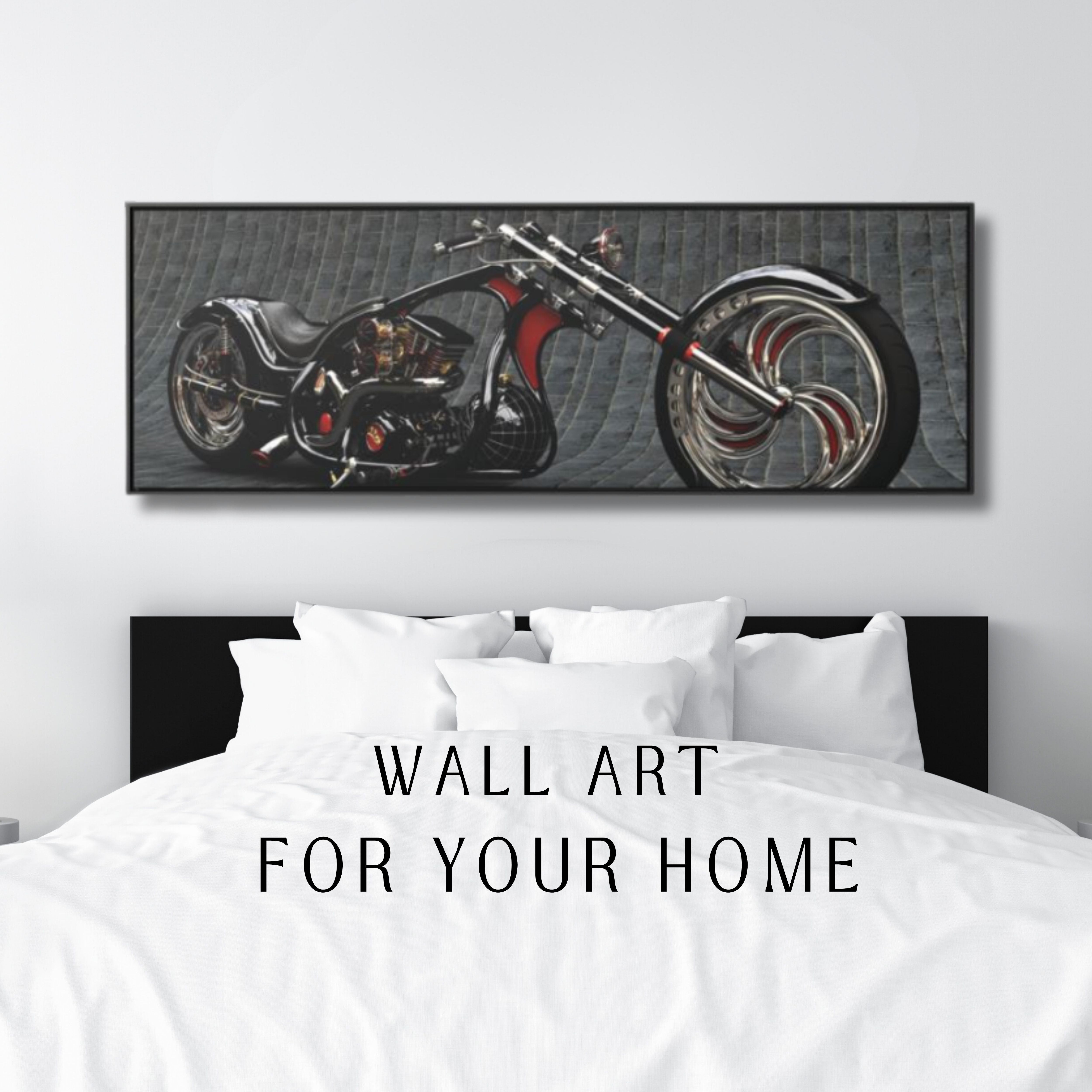 Chopper Motorcycle Canvas Print - Gallery Wrapped