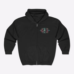 Vintage Pirate Skull Crossbones Zipper Hoodie