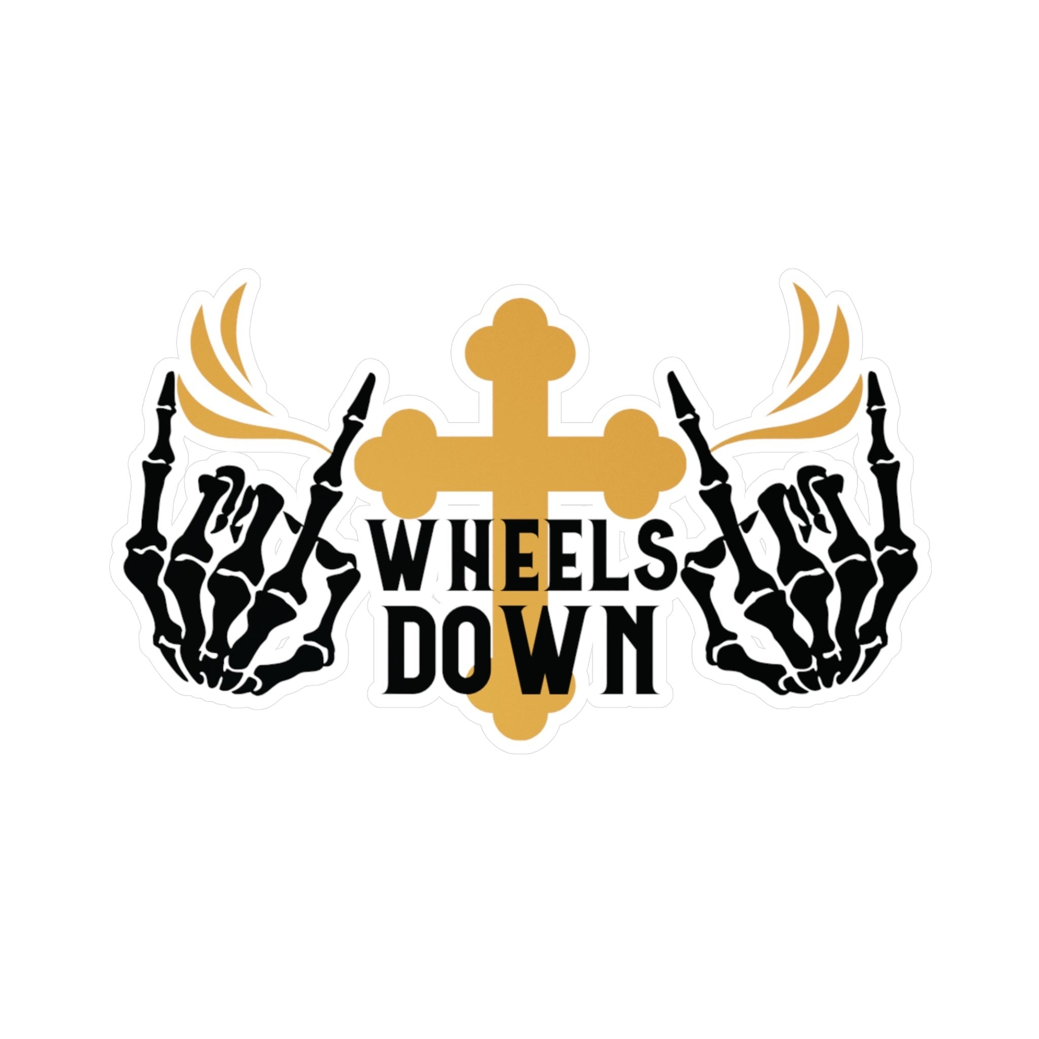 Wheels Down Motorcycle Kiss-Cut Vinyl Decals