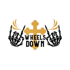 Wheels Down Motorcycle Kiss-Cut Vinyl Decal