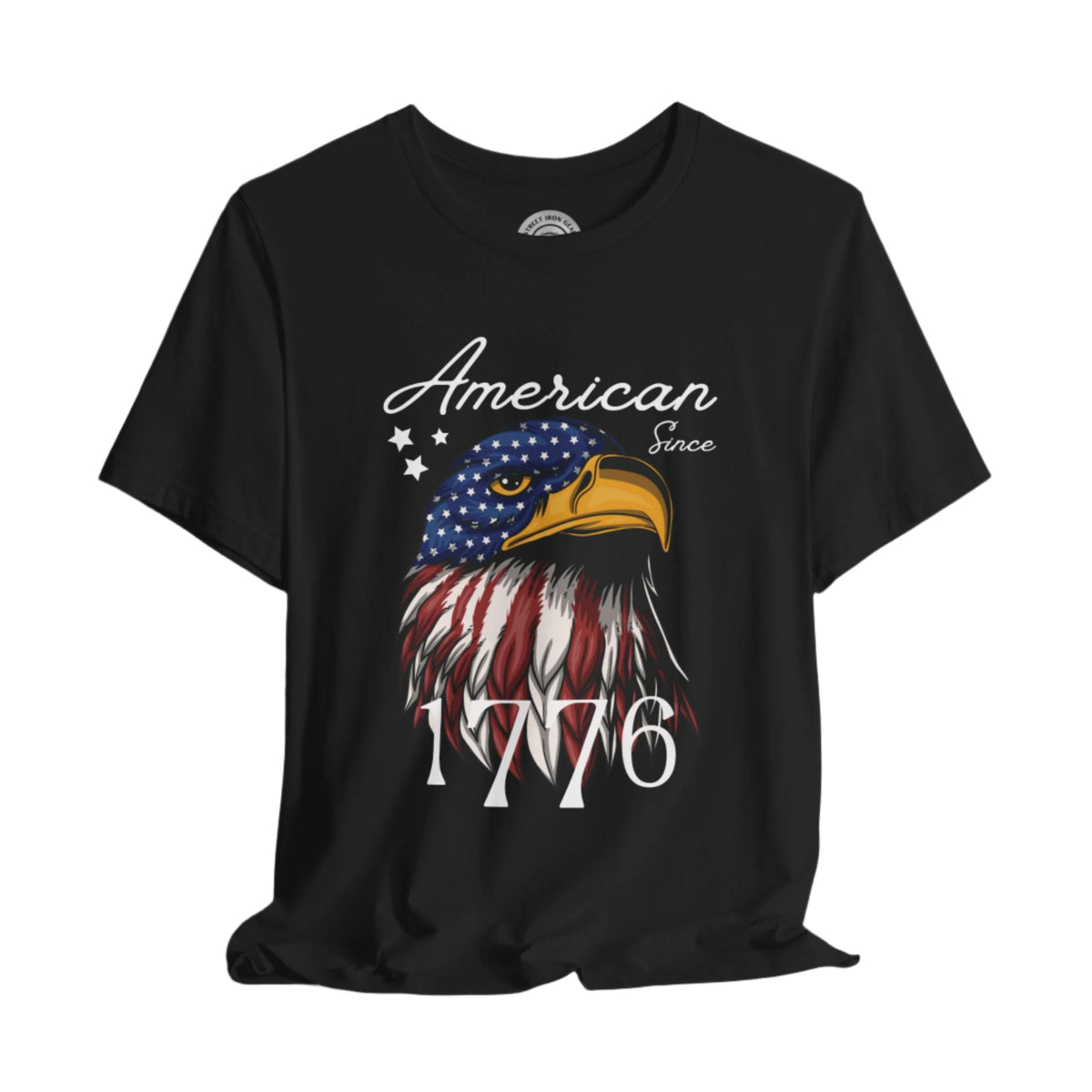 Motorcyclist Map American Since 1776 Vintage Soft Crew Neck TShirt (2-sided print)