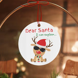 Funny Reindeer Aluminum Christmas Ornament