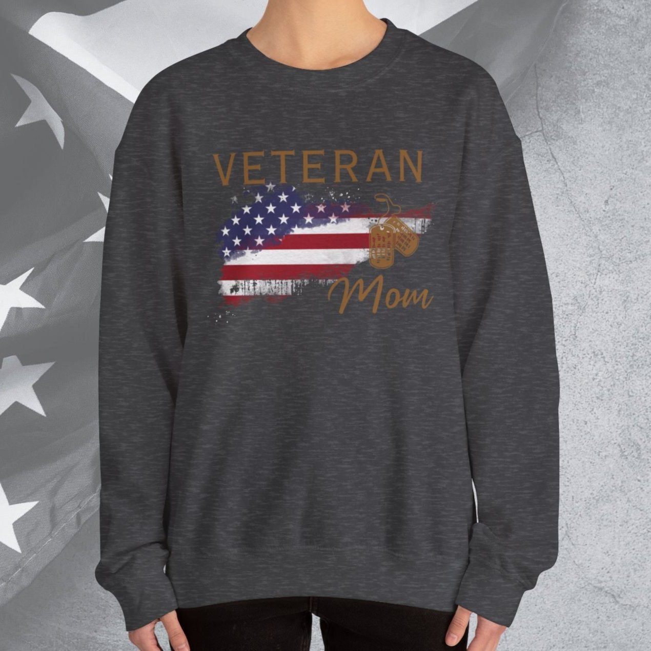 American Veteran Mom Crew Neck Sweatshirt