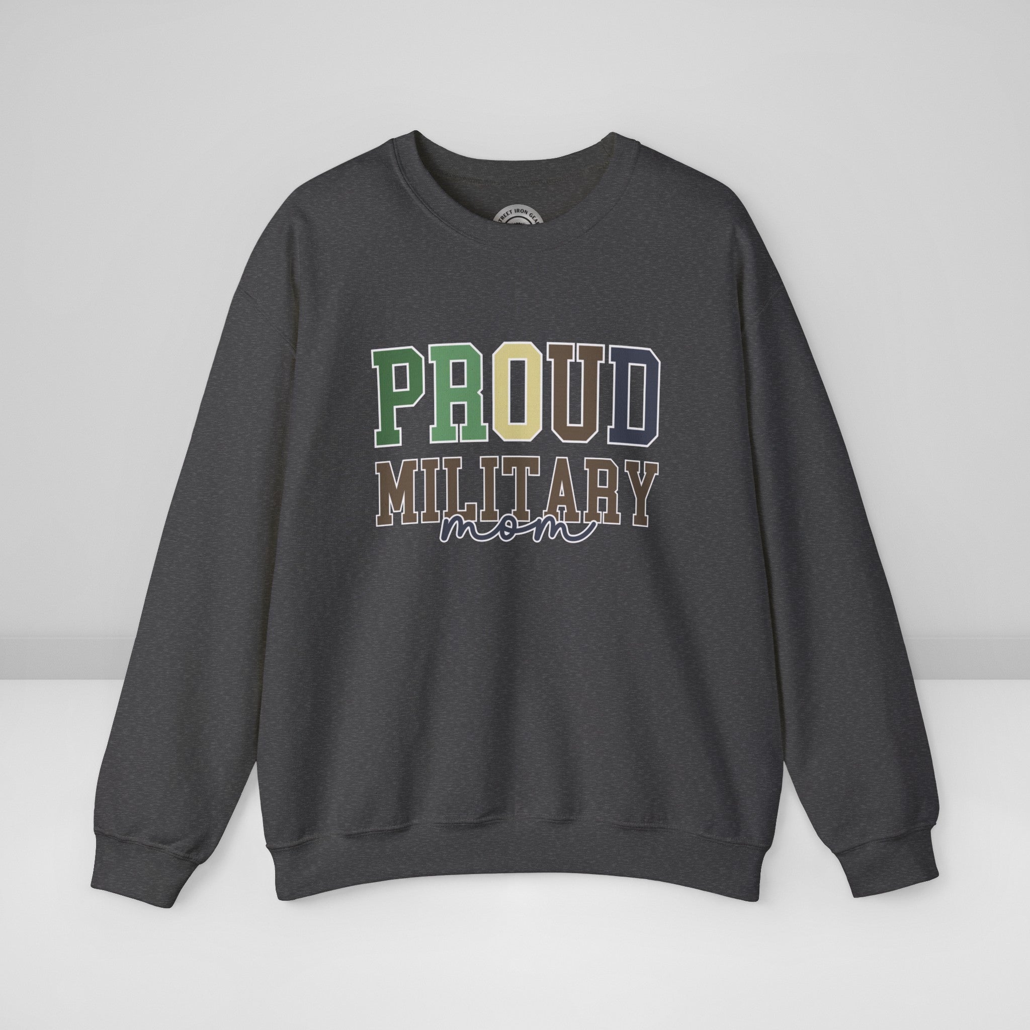 Proud Military Mom Crew Neck Sweatshirt