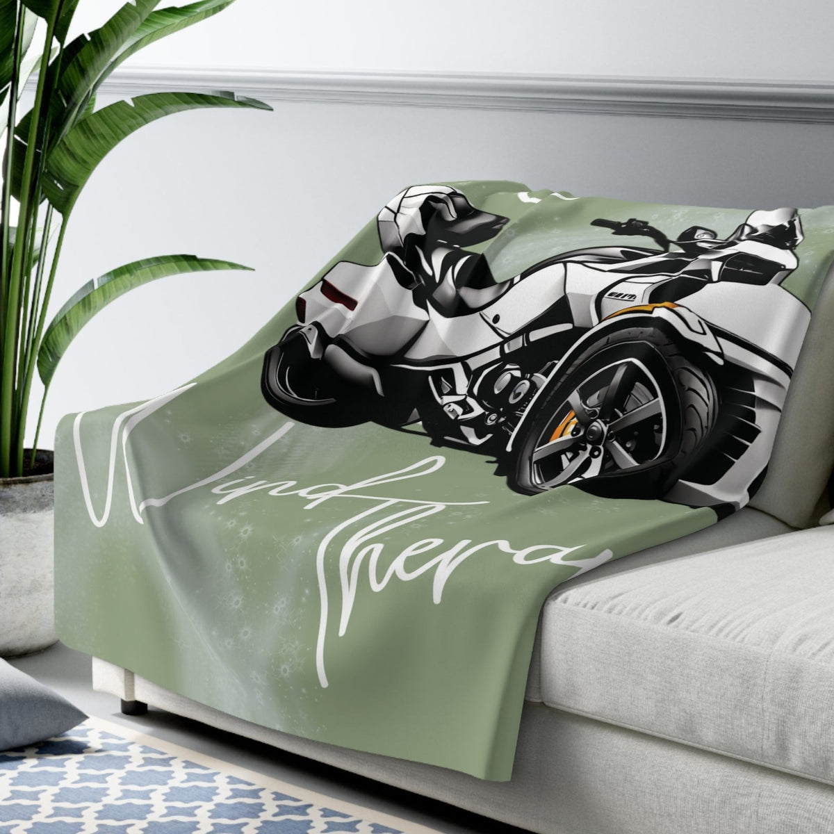 Can-Am Spyder Sherpa Fleece Blanket (Customizable)