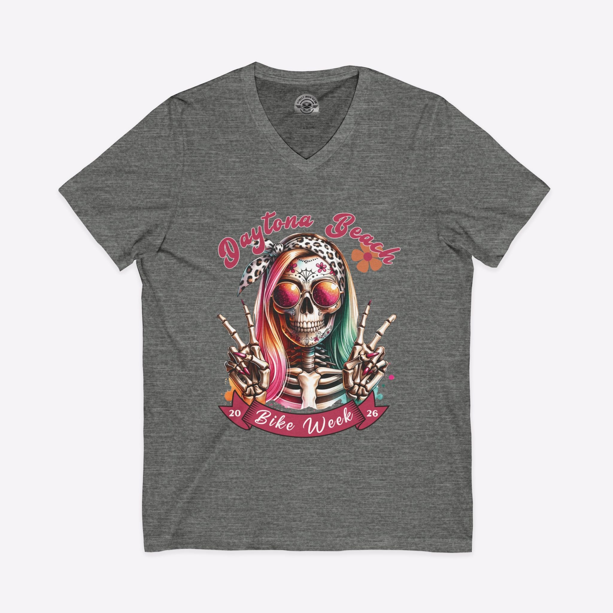 Daytona Bike Week 2026 Hipster Skull Women's V-Neck