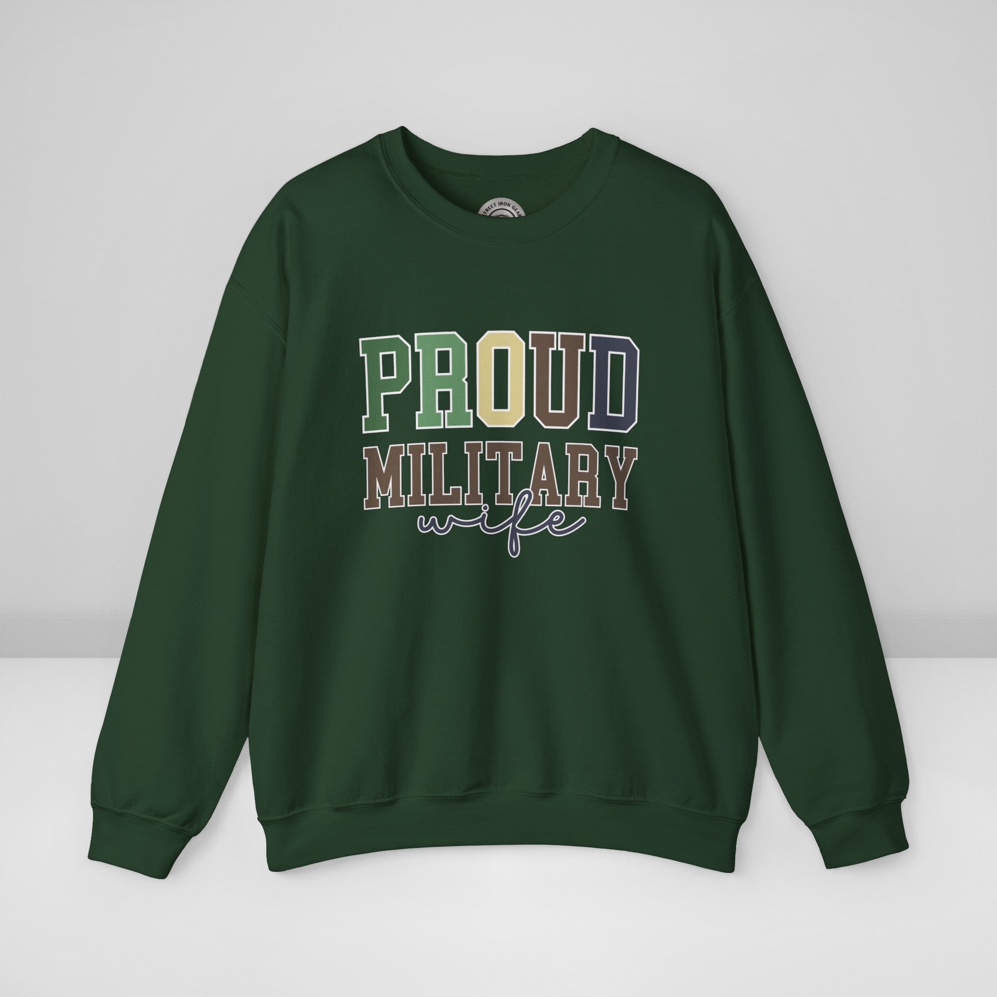 Proud Military Wife Crew Neck Sweatshirt