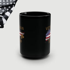 American Veteran Wife Black Coffee Mug, 15oz