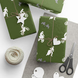 Gift Wrap - Green Motocross