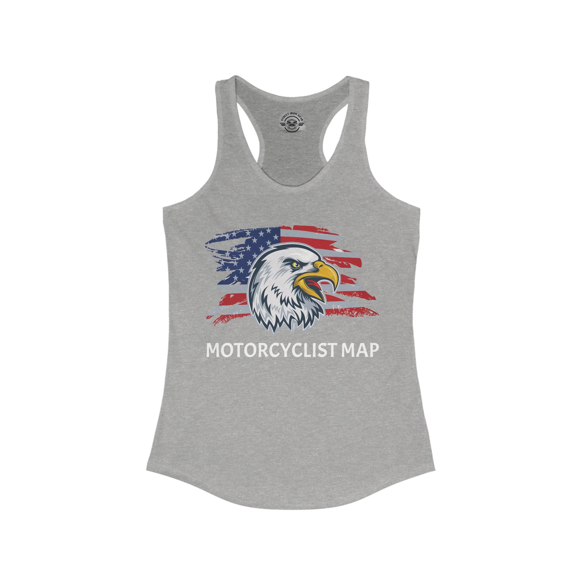 Motorcyclist Map Racerback Tank Top