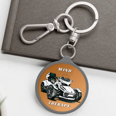 Wind Therapy Can-Am Spyder Motorcycle Acrylic Keychain | Cognac
