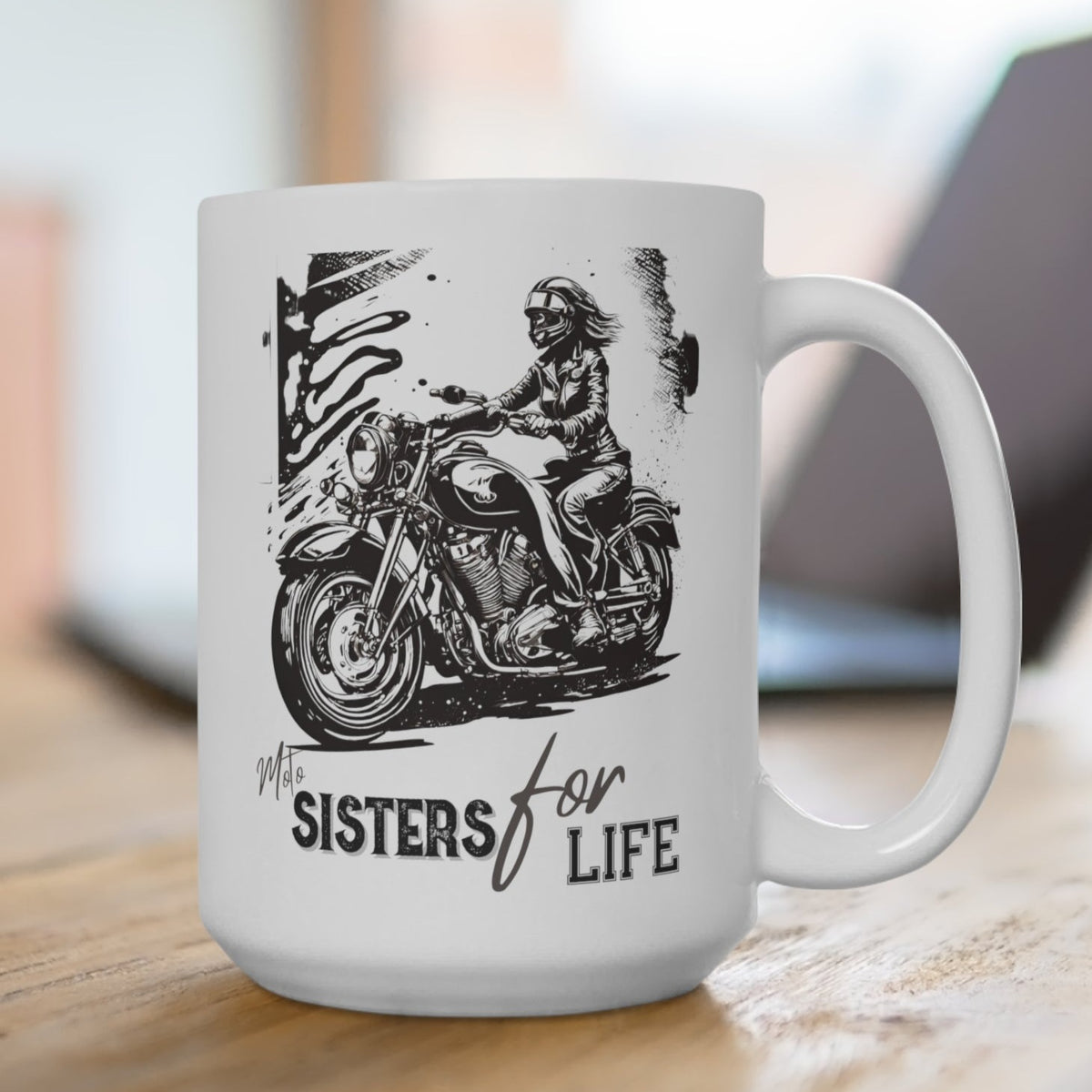 Motorcycle Sisters Ceramic Coffee Mug 15oz