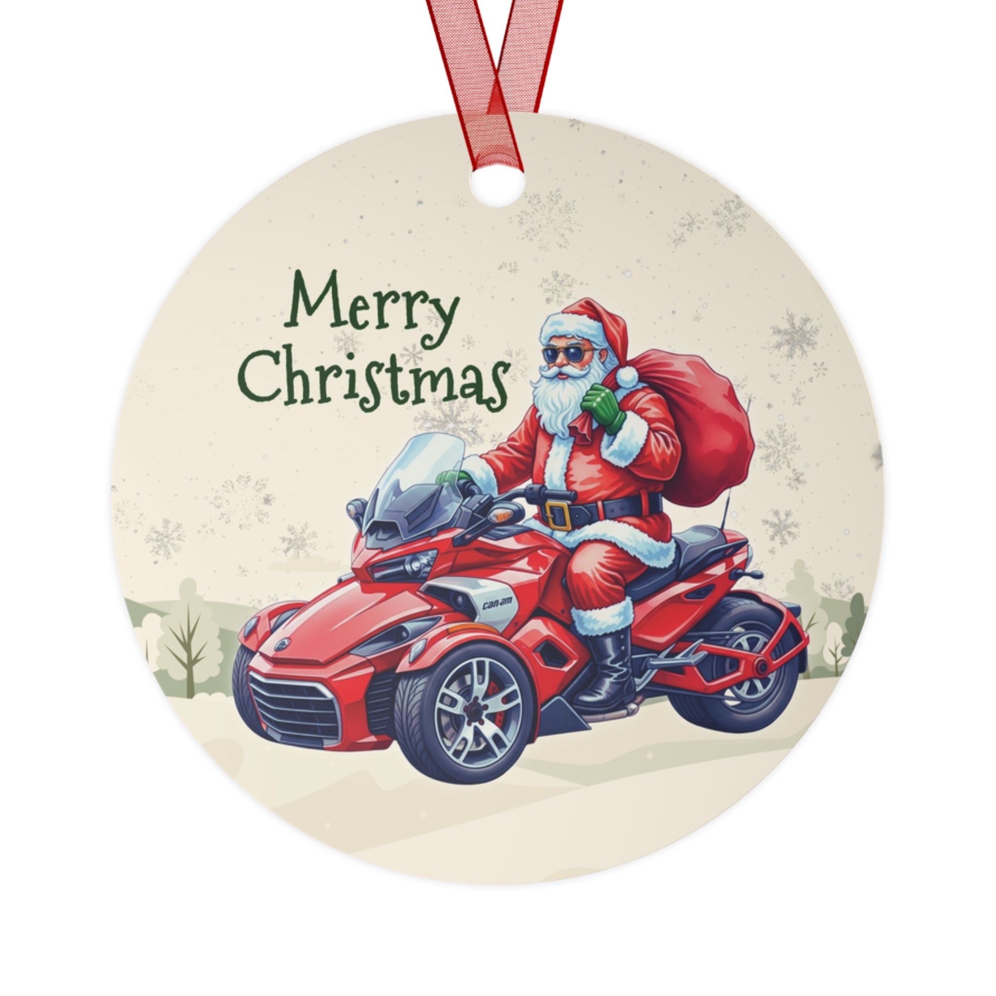 Biker Santa Can-Am Spyder Christmas Ornament