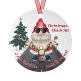 Biker Gnome Aluminum Christmas Ornament