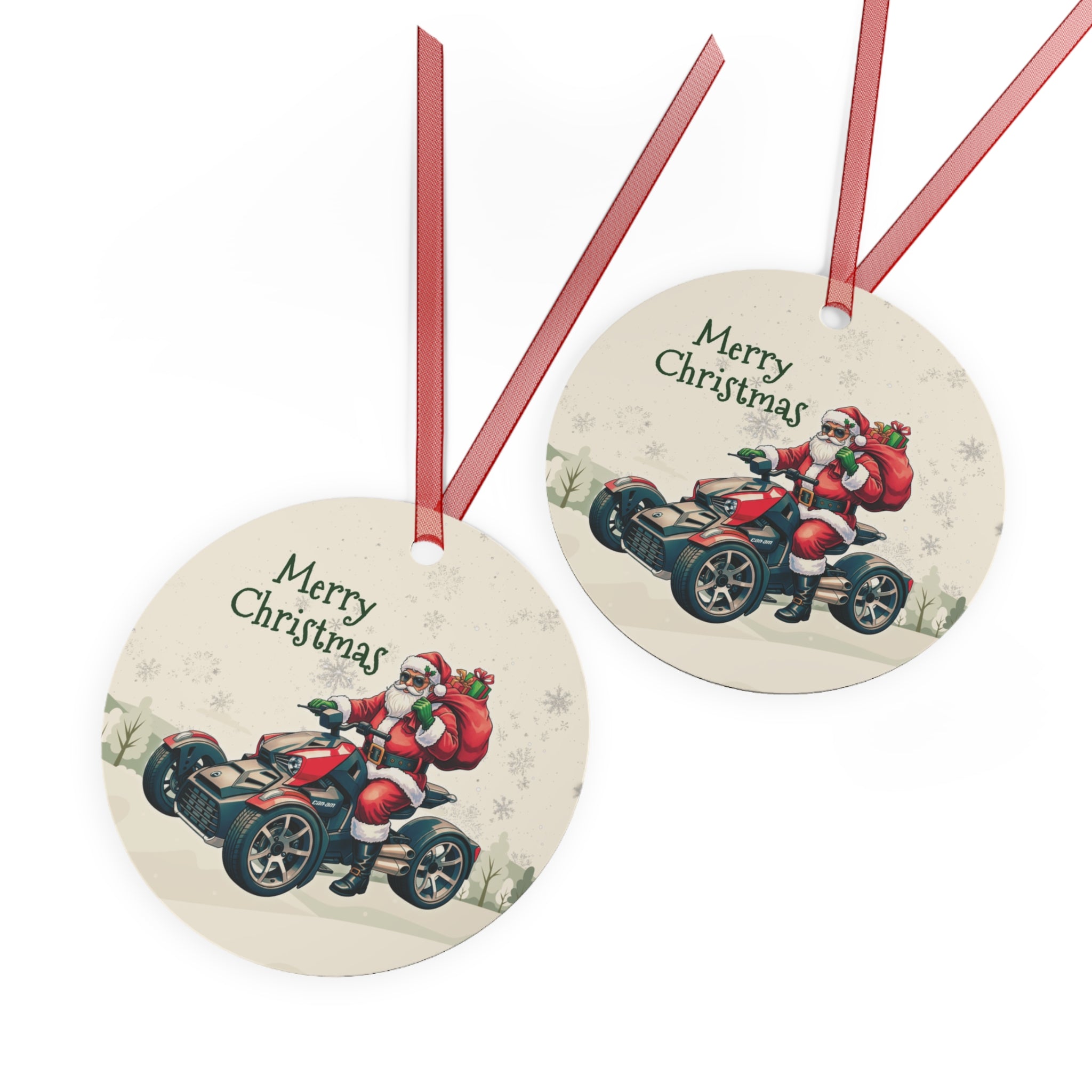 Can-Am Ryker Biker Santa Christmas Ornament