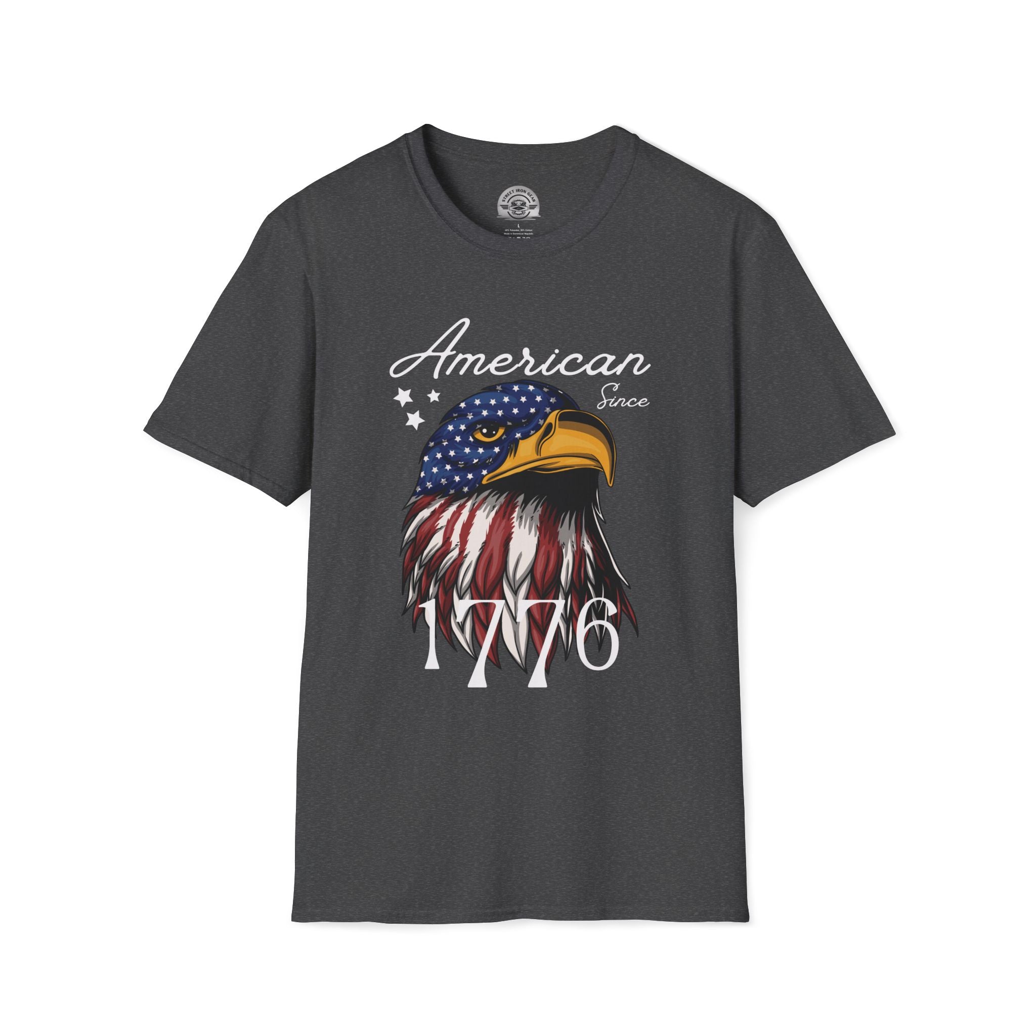 Motorcyclist Map - American Since 1776 Crew Neck TShirt (2-sided print)