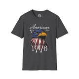 Motorcyclist Map - American Since 1776 Crew Neck TShirt (2-sided print)