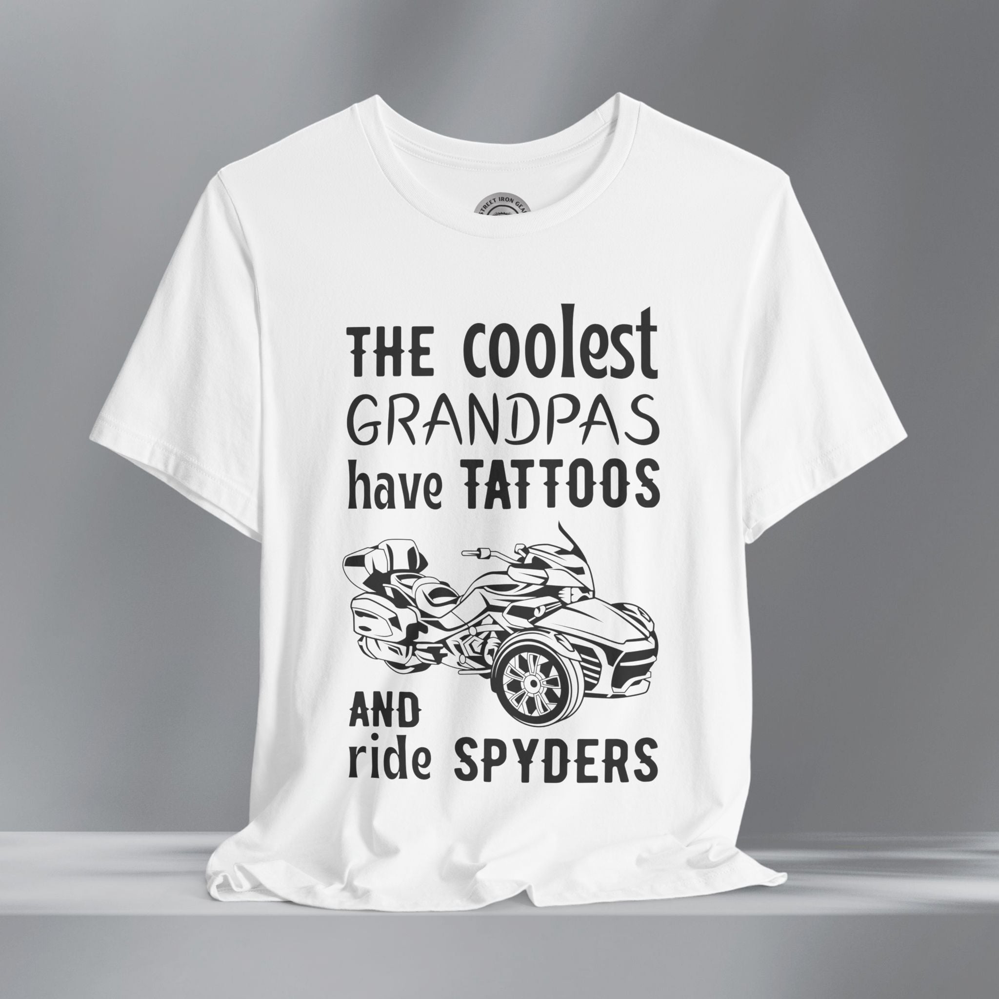The Coolest Grandpas Ride Spyders (F3) Crew Neck TShirt