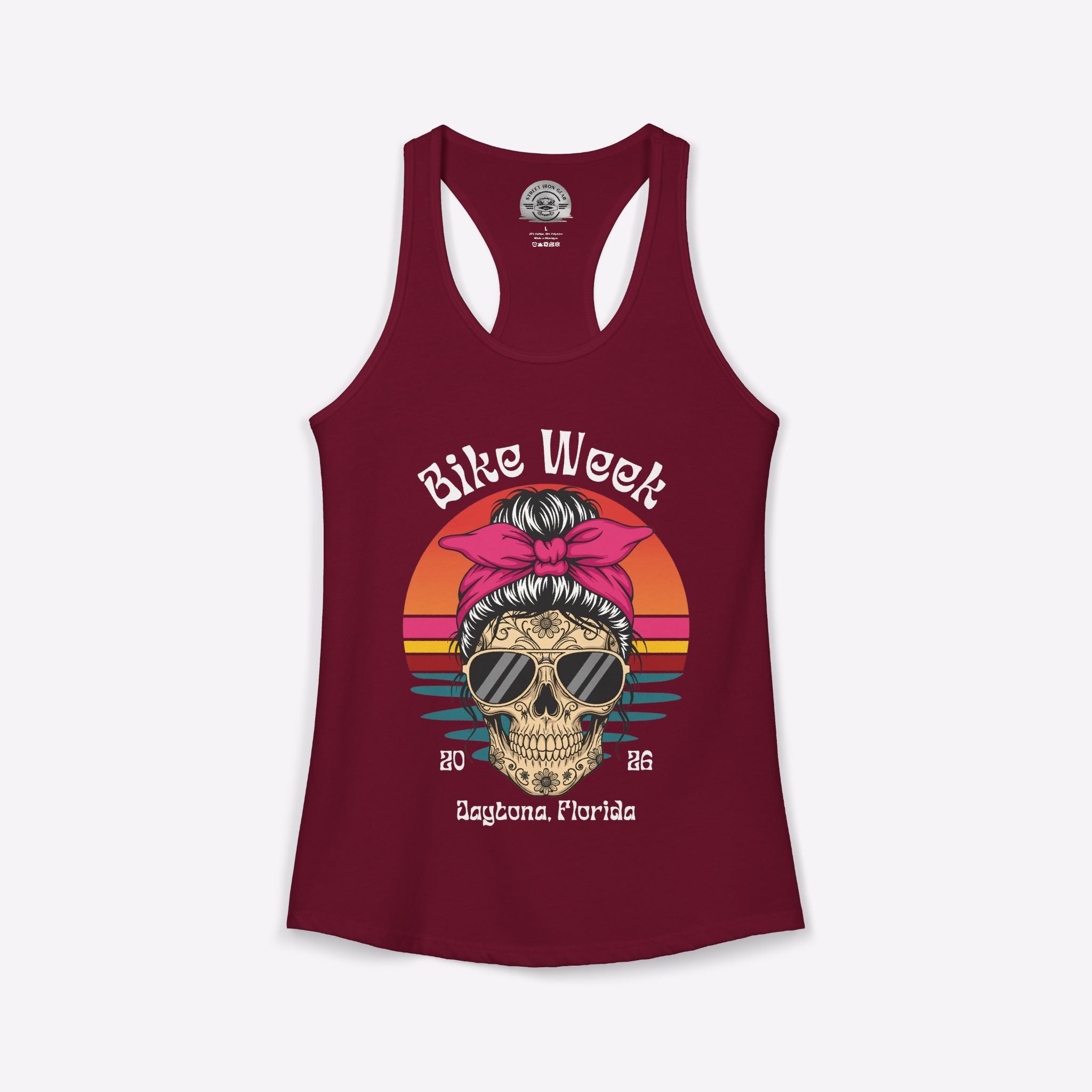 Daytona Bike Week 2026 Women's Boho Skull Racerback Tank