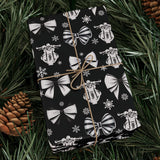 Motorcycles and Bows Black Gift Wrapping Paper