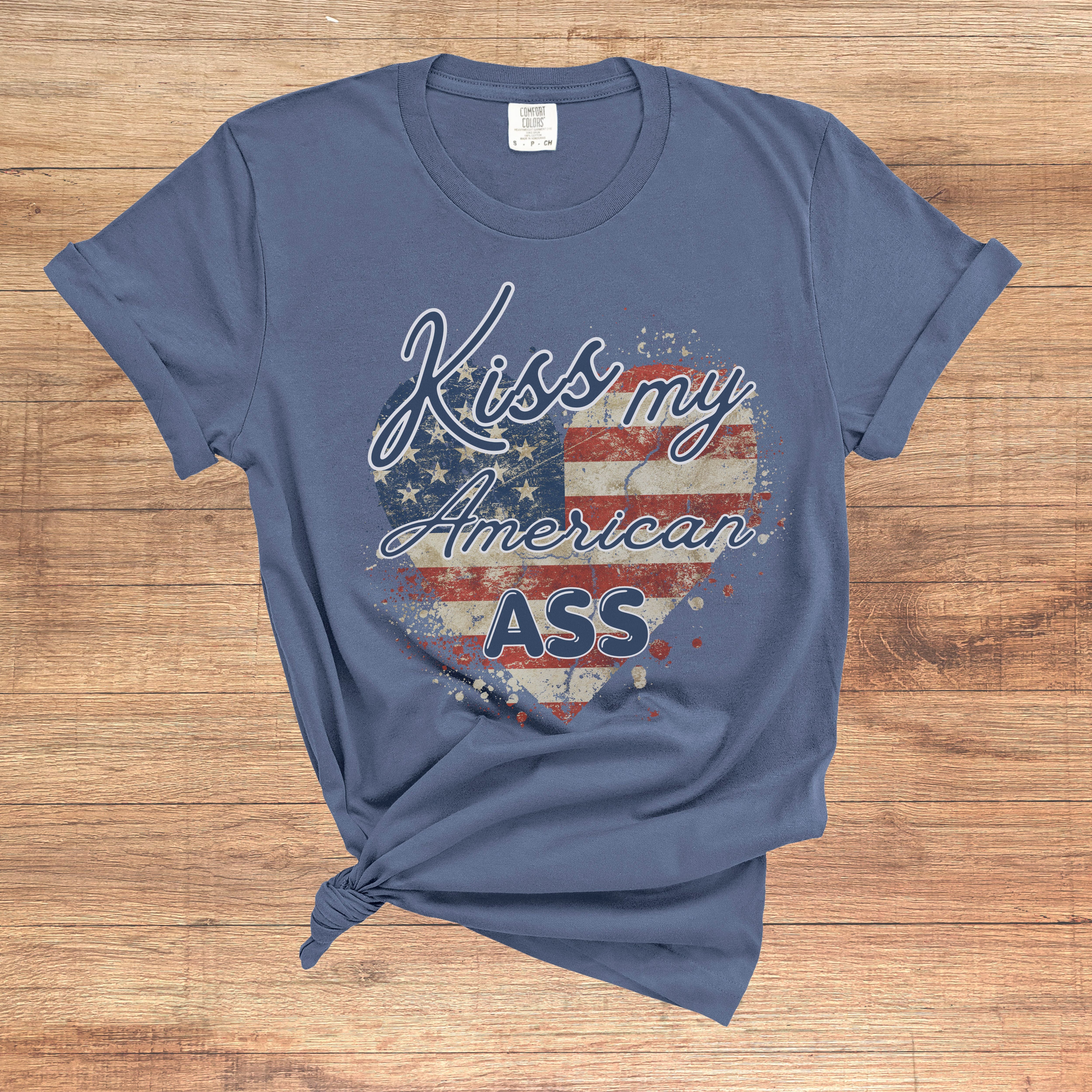 Kiss my American Ass Premium Crew Neck TShirt