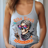 Ladies Daytona Bike Week 2025 Hipster Skull Racerback Tank