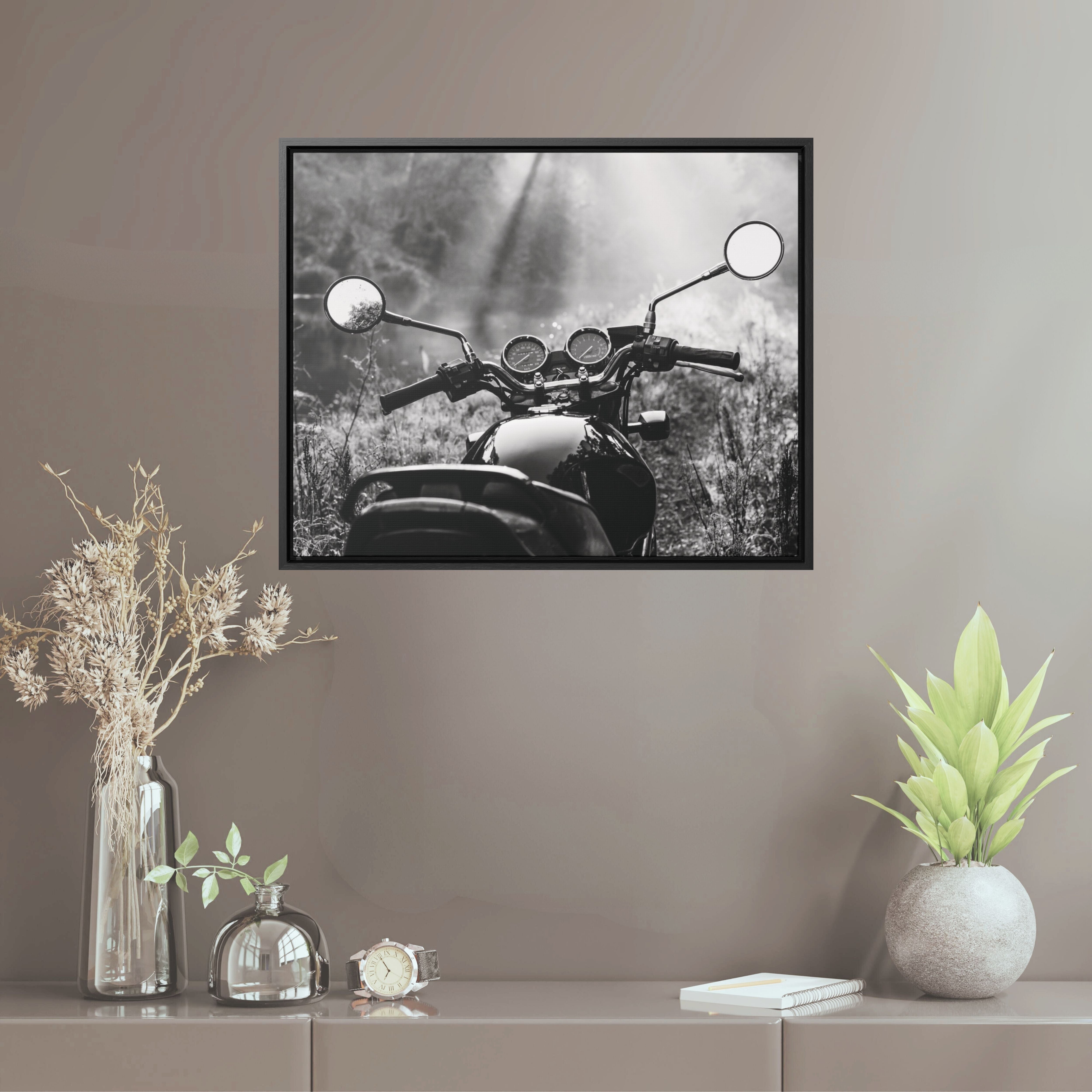 Motorcycle Framed Canvas Print