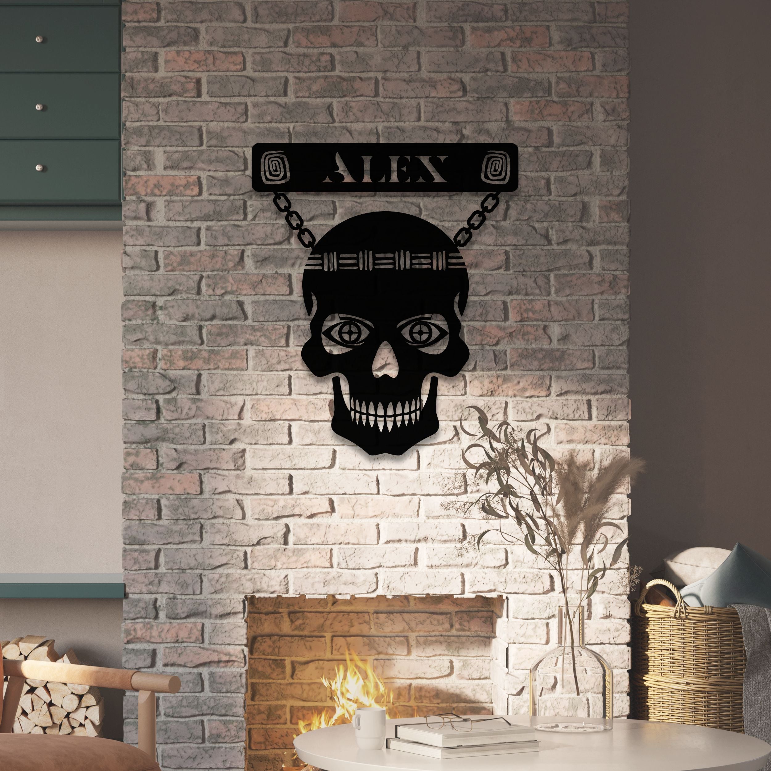 Tiki Skull Steel Wall Art (Customizable)