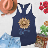 Cottagecore Skull Sunflower Racerback Tank Top