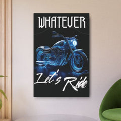 Neon Motorcycle Cruiser Metal Poster