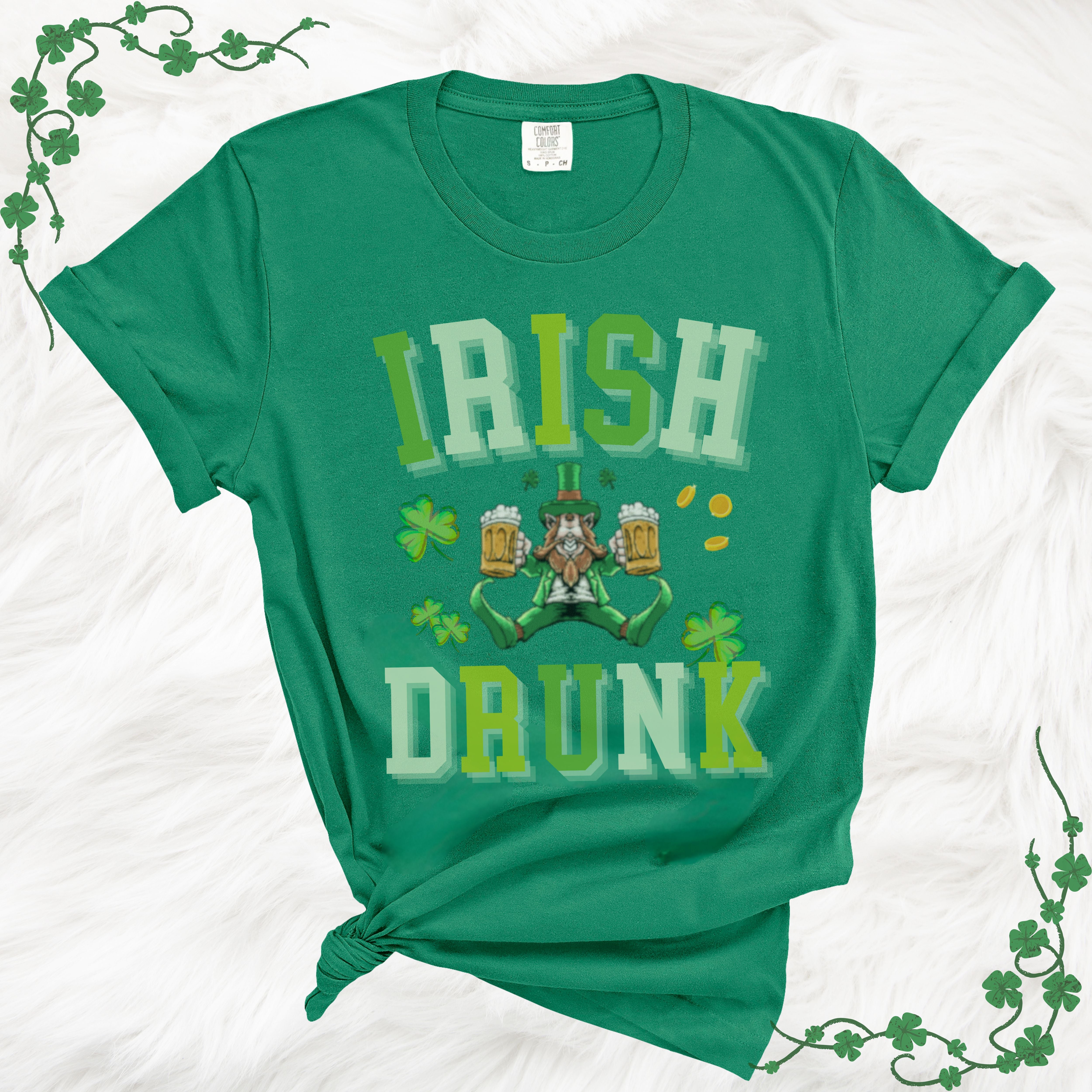 St Patricks Day Irish Drunk Crew Neck TShirt