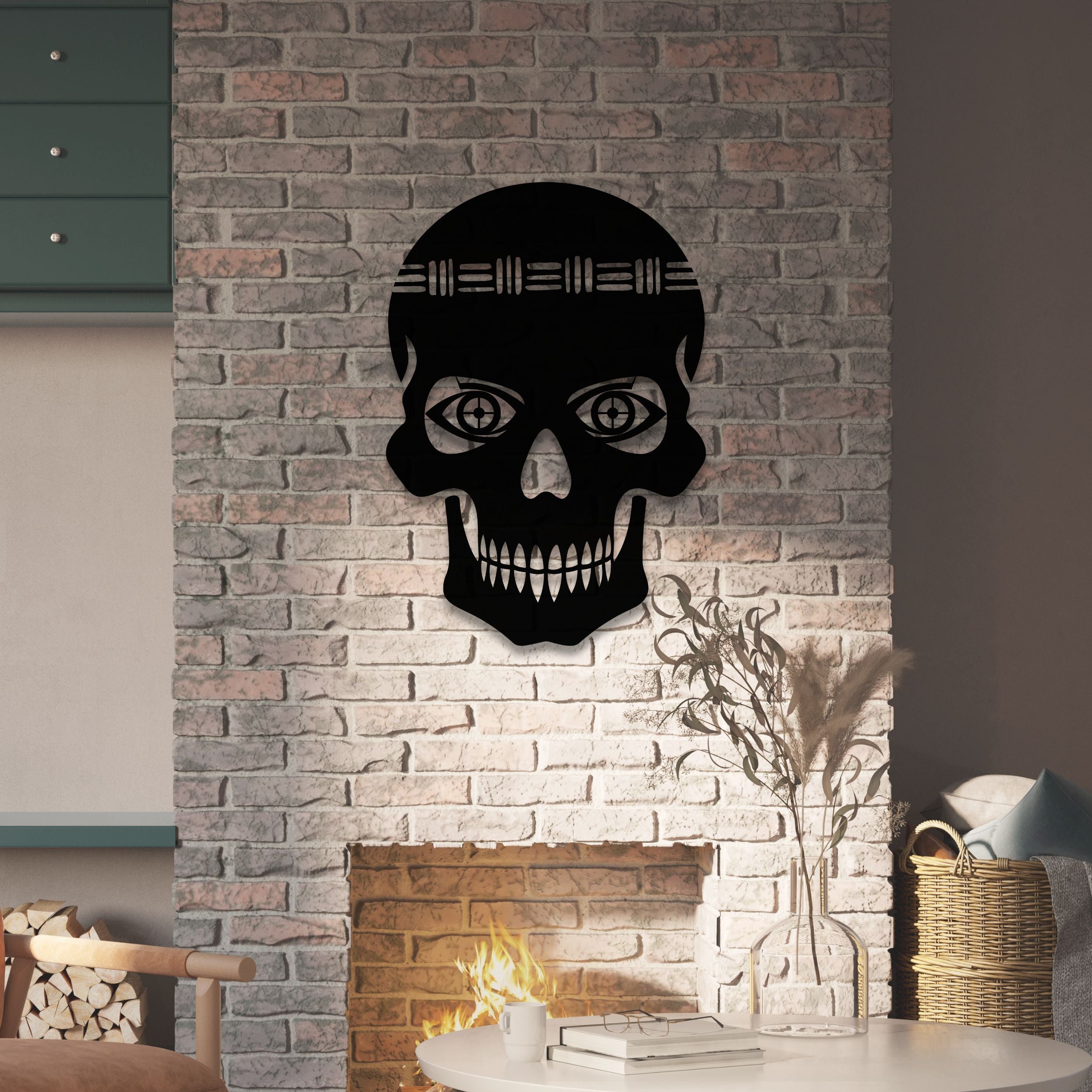 Tiki Skull Metal Wall Decor