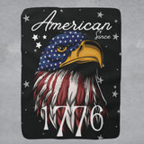 American Since 1776 Sherpa Eagle Flag Blanket (black)