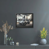 Futuristic Spyder Motorcycle Framed Canvas Print