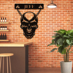 Hanging Skull Customized Steel Wall Art