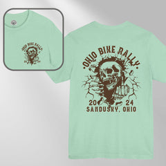 Ohio Bike Rally 2024 Grunge Skull Crew Neck TShirt