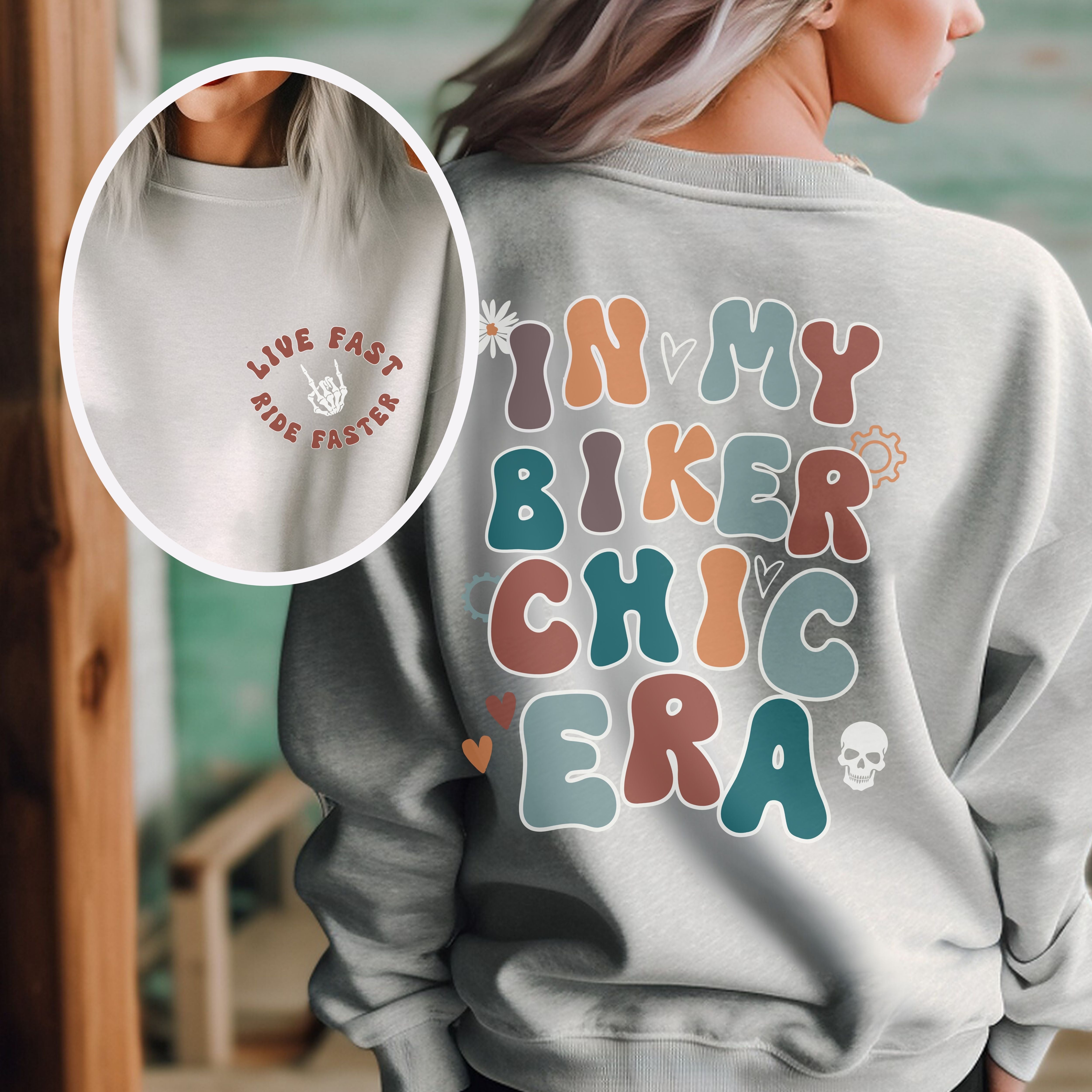 In My Biker Chic Era Retro Crew Neck Sweatshirt