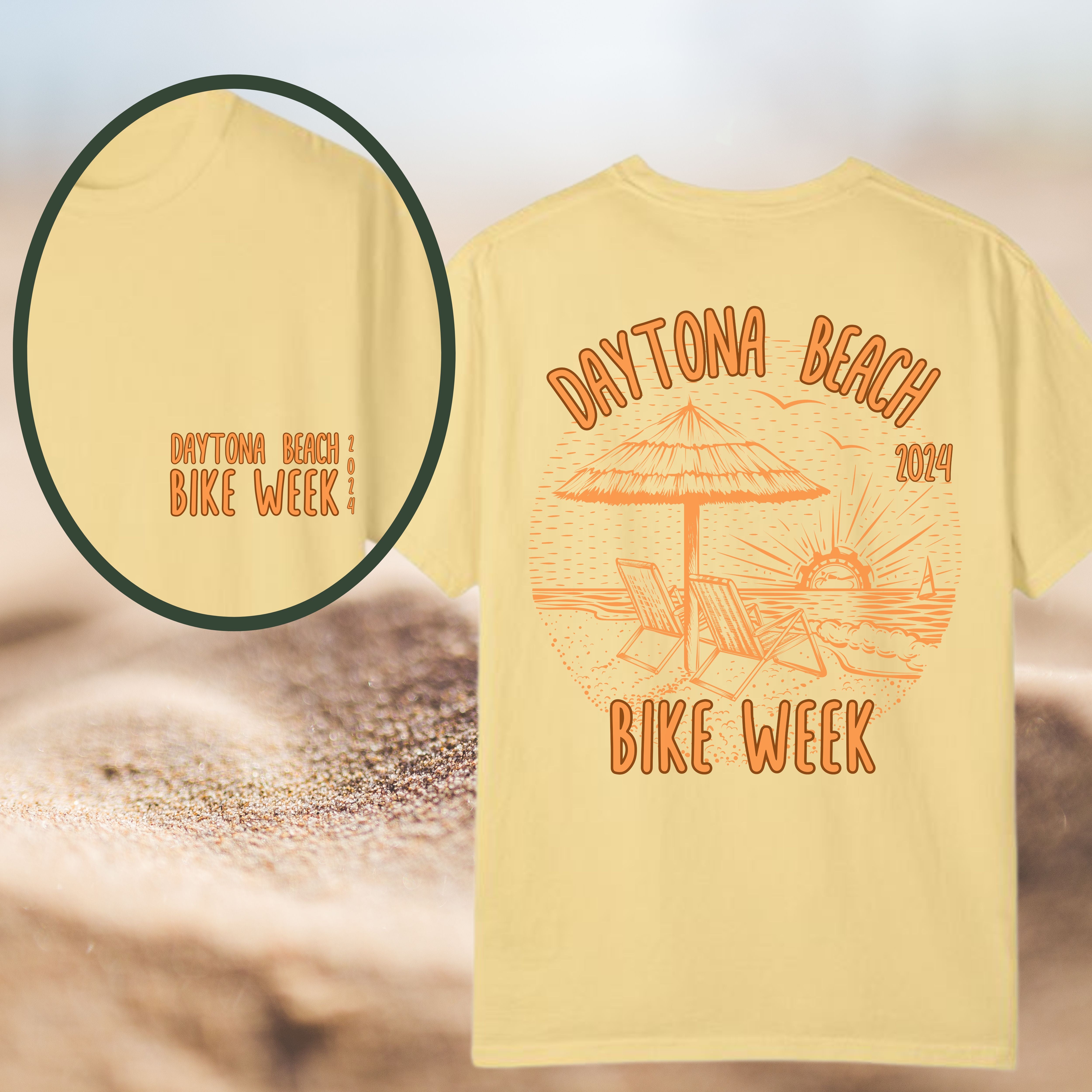 Daytona Beach Bike Week 2024 Premium Crew Neck TShirt