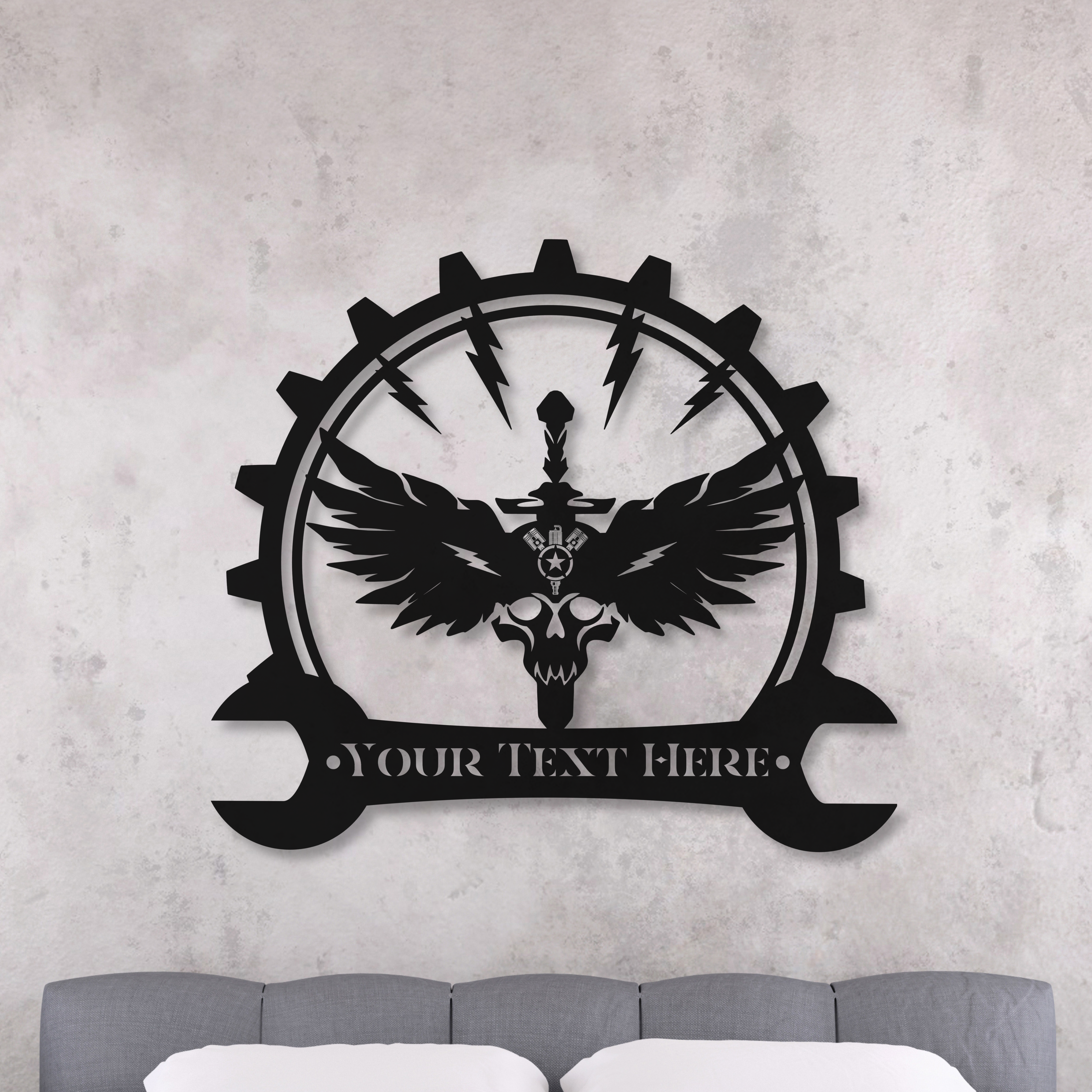 Motohead Metal Wall Art (Customizable)