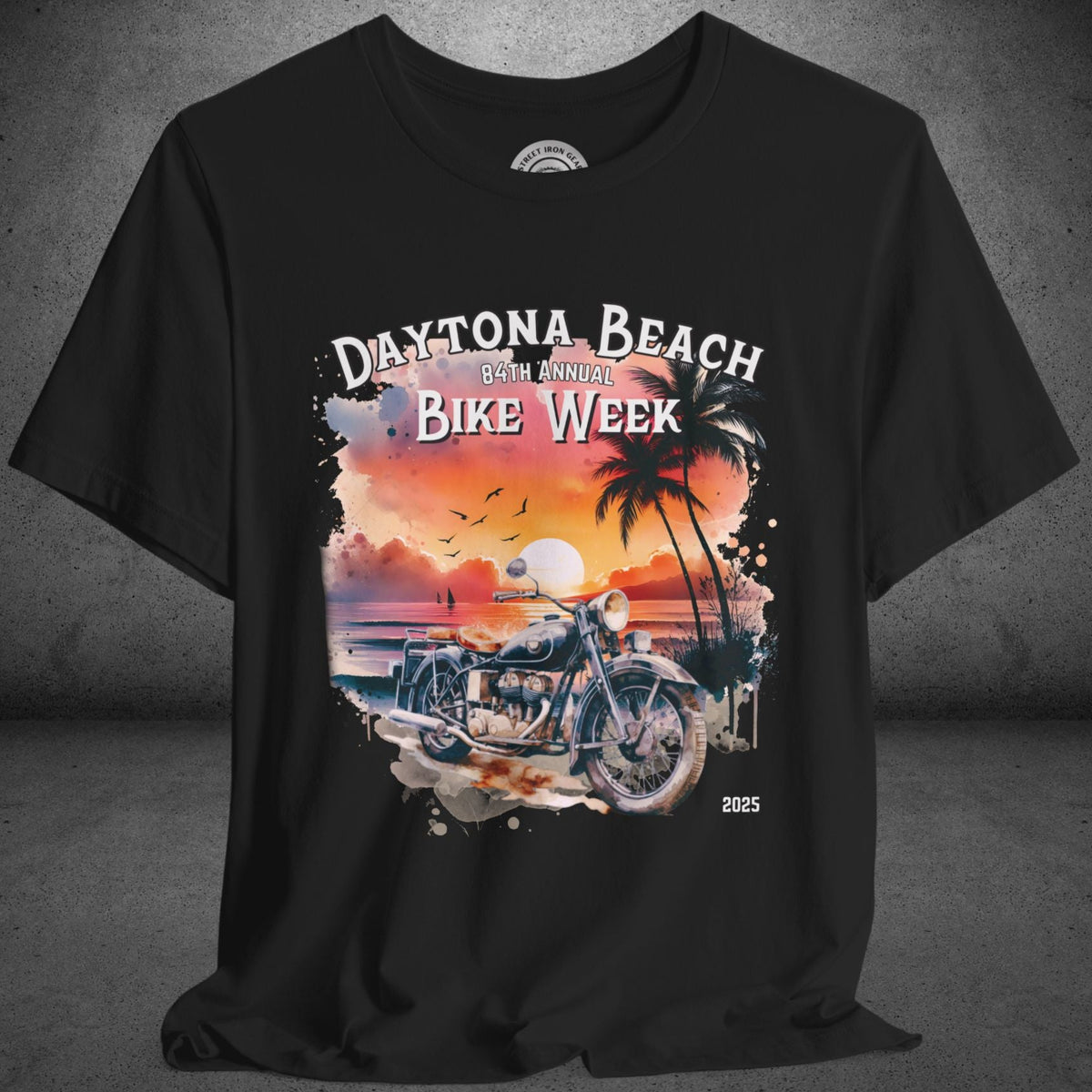 Daytona Bike Week 2025 Watercolor Graphic Crew Neck TShirt