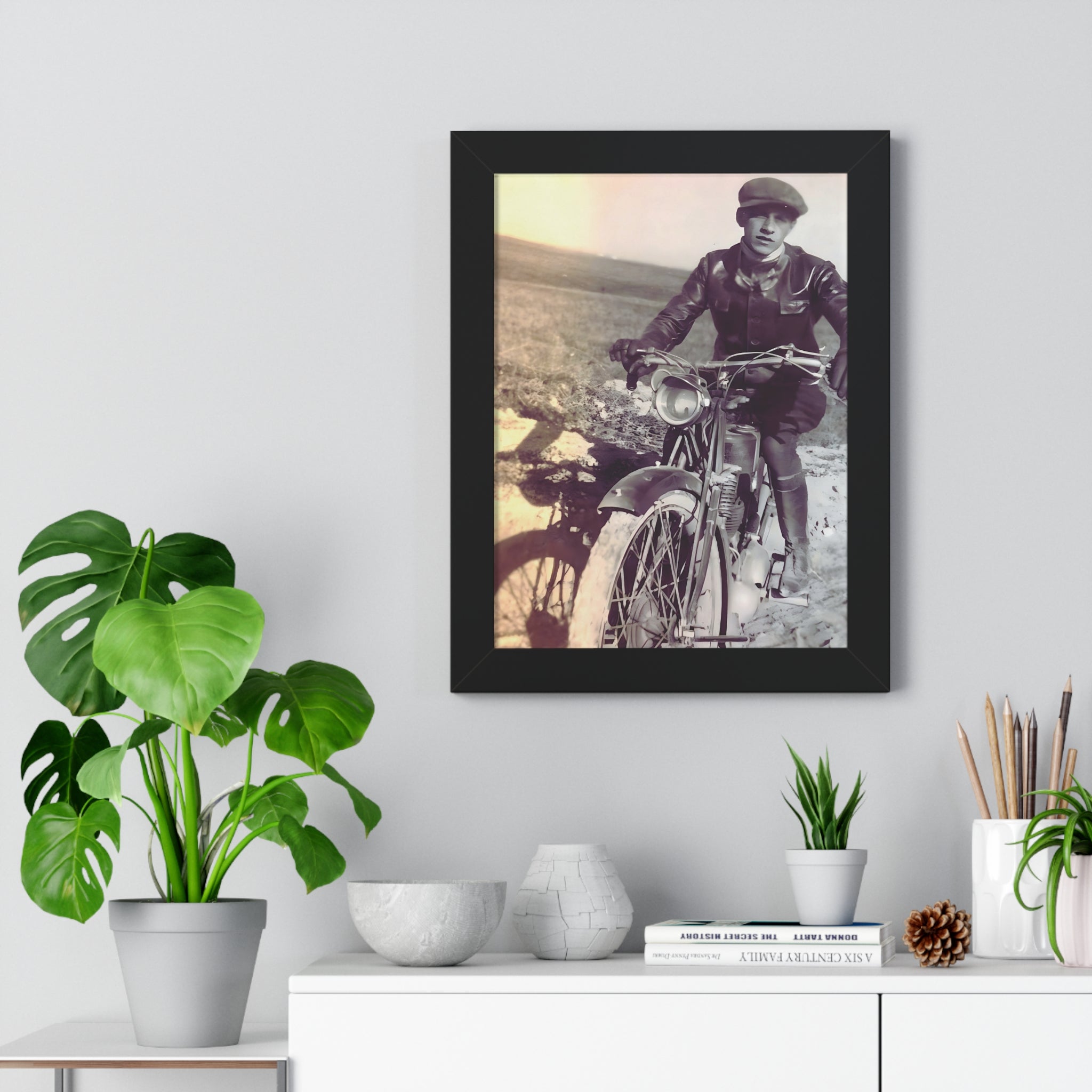 Vintage Motorcycle Framed Poster