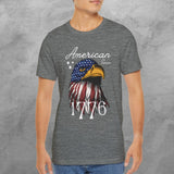 Motorcyclist Map American Since 1776 Vintage Soft Crew Neck TShirt