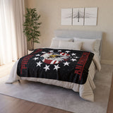 Proud to be an American Sherpa Eagle Flag Blanket (black)