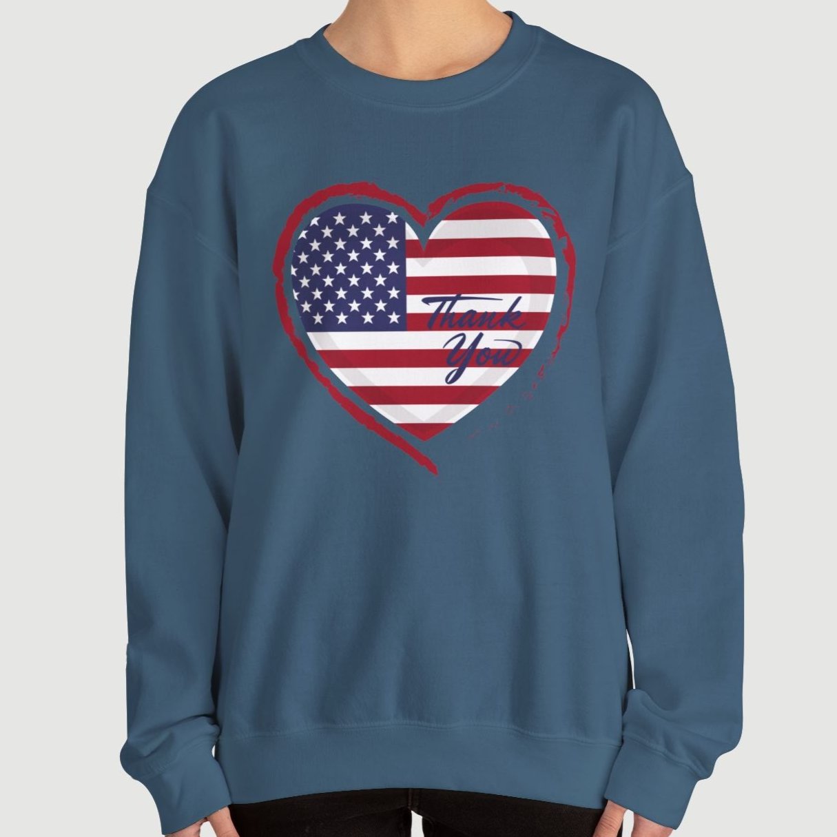 American Veteran Heart Flag Crew Neck Sweatshirt