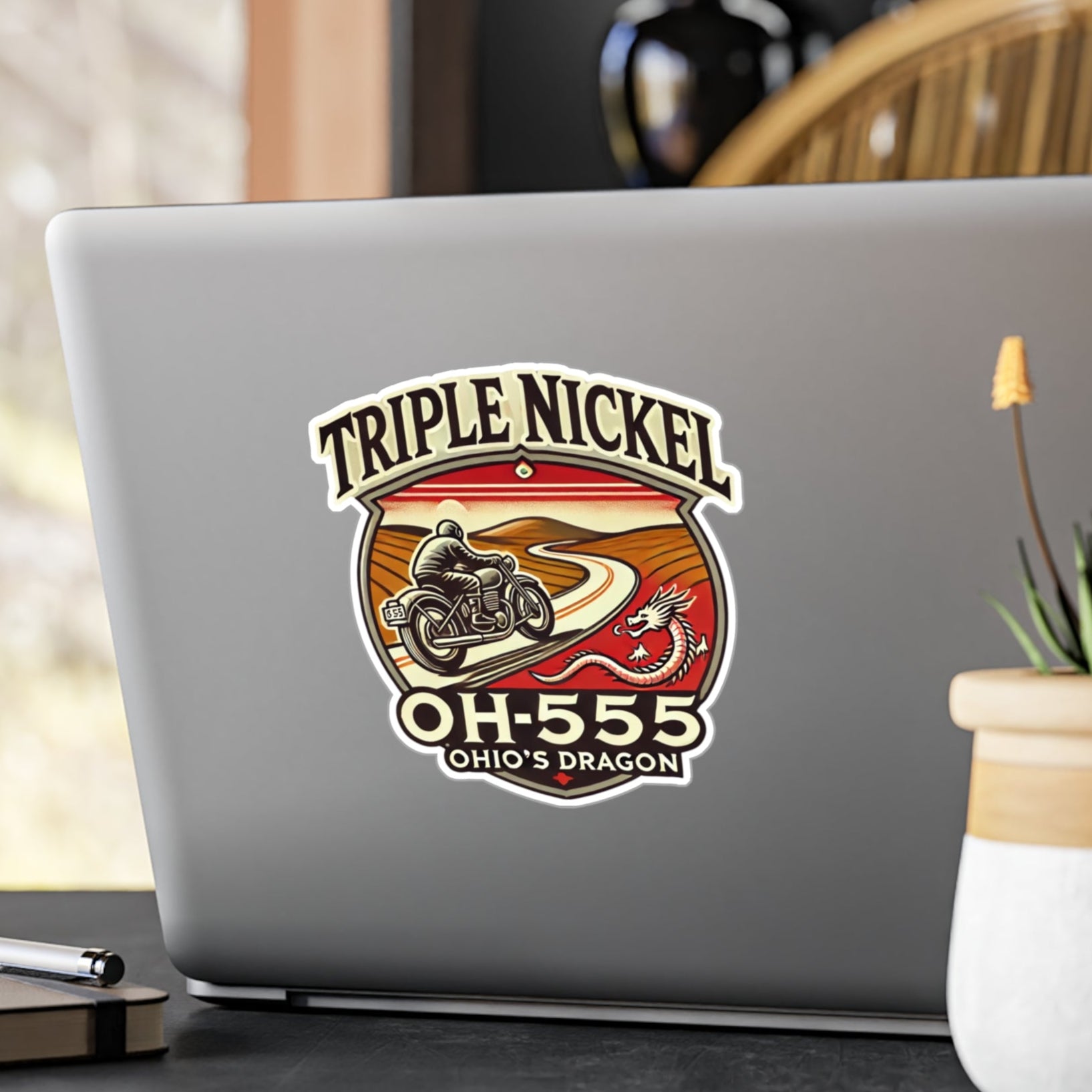 OH-555 Triple Nickel Motorcycle | Helmet Decal