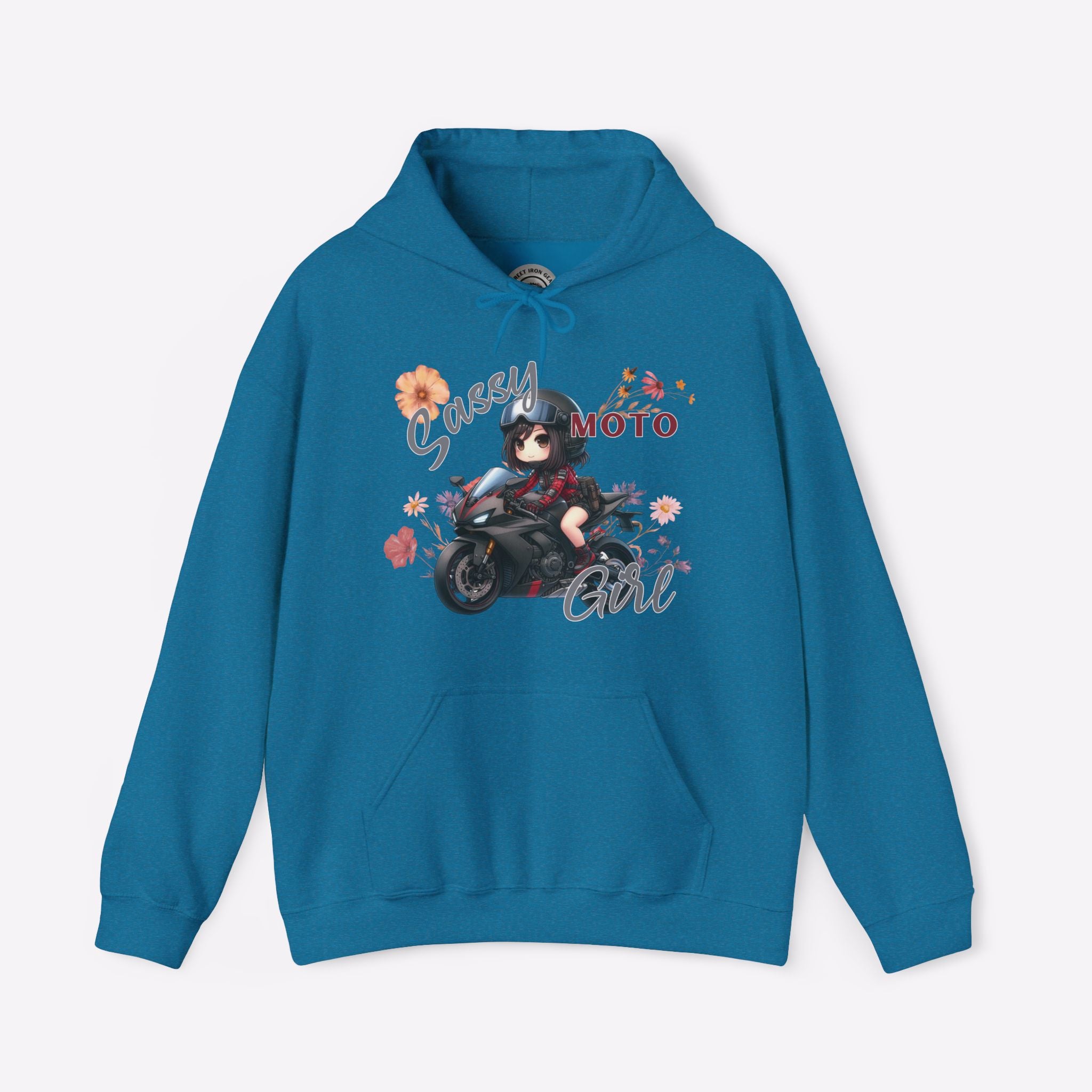Sassy Moto Chibi Girl Pullover Hoodie