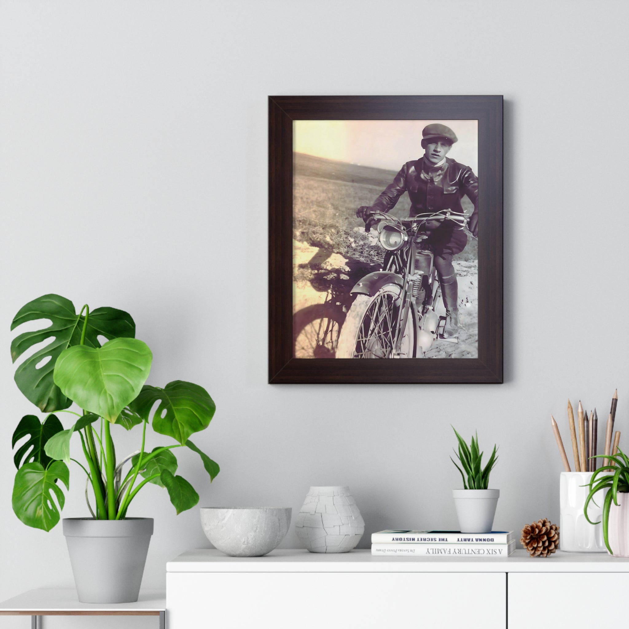 Vintage Motorcycle Framed Poster