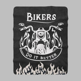 Chopper Motorcycle Sherpa Fleece Blanket