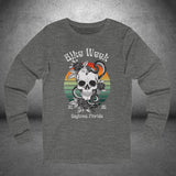 Ladies Daytona Bike Week 2025 Skull and Roses Long Sleeve Crew Neck TShirt