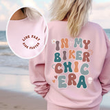 In My Biker Chic Era Retro Crew Neck Sweatshirt